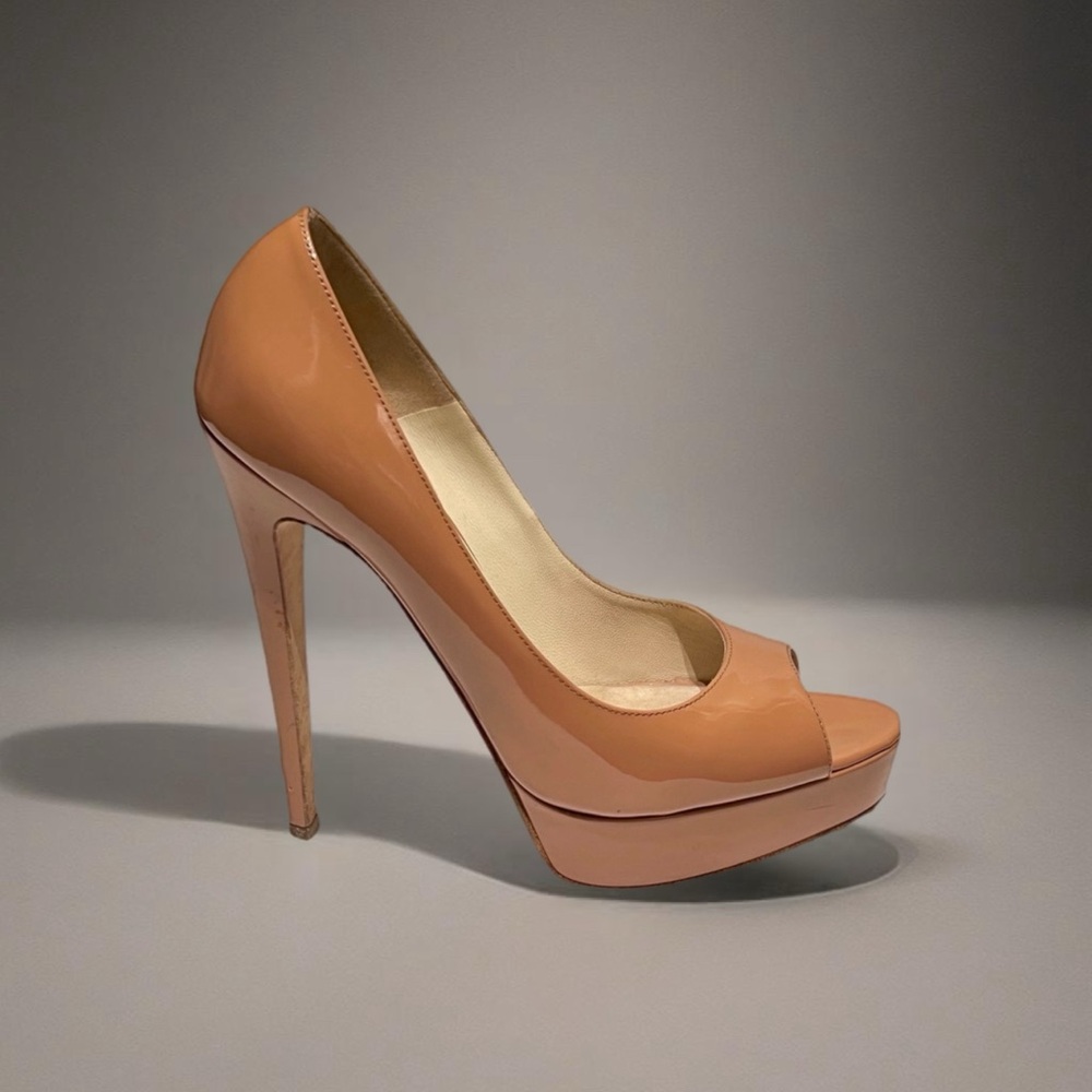 Brian Atwood Tan Heels - Peep toe Pump 7.5